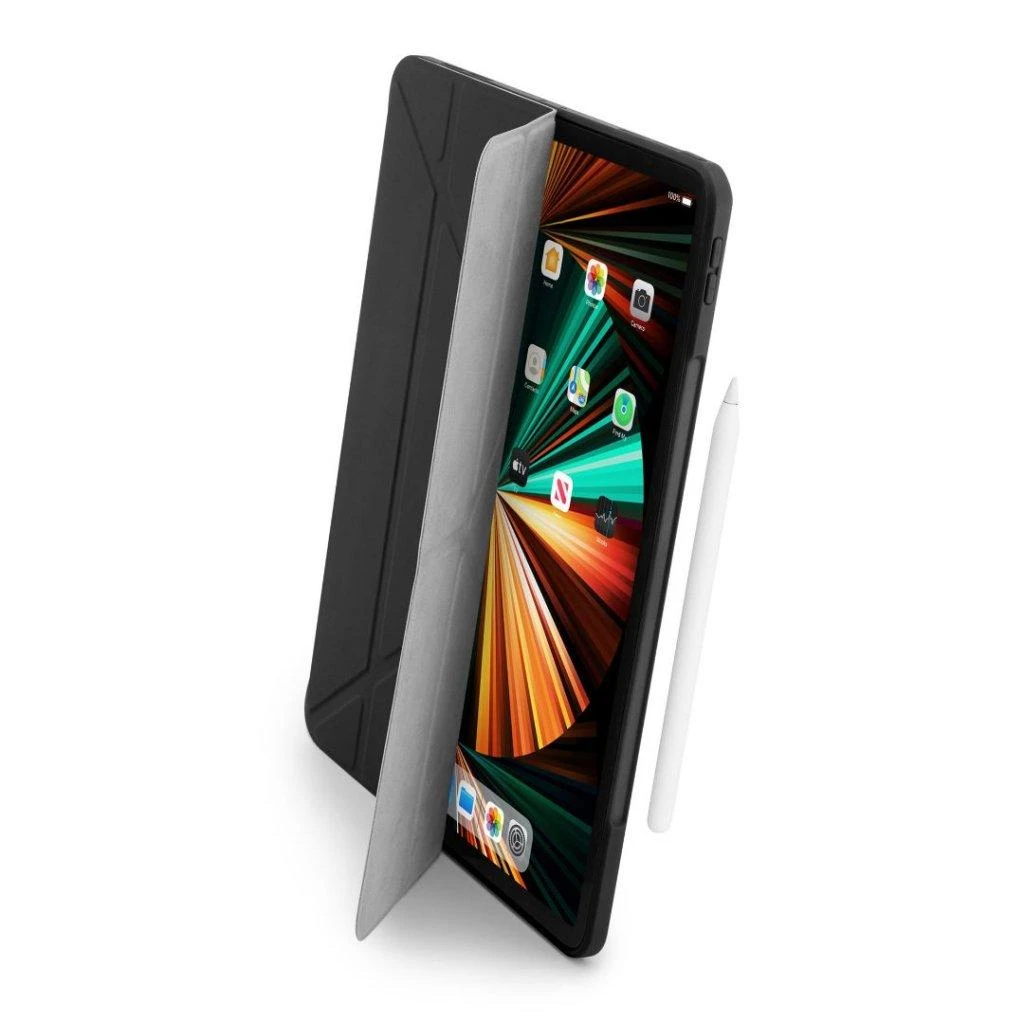 Pipetto Pipetto Origami No1 originalus TPU planšetinio kompiuterio dėklas – apsauginis dangtelis, skirtas iPad Pro 12,9 colio 3/4 / 5G (juodas)