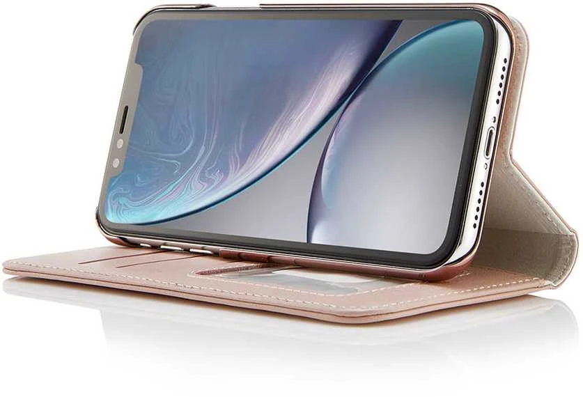 Pipetto Magnetic Folio iPhone XR 2-in-1 Magnetic Odinis dėklas - Rožinė Rožinė