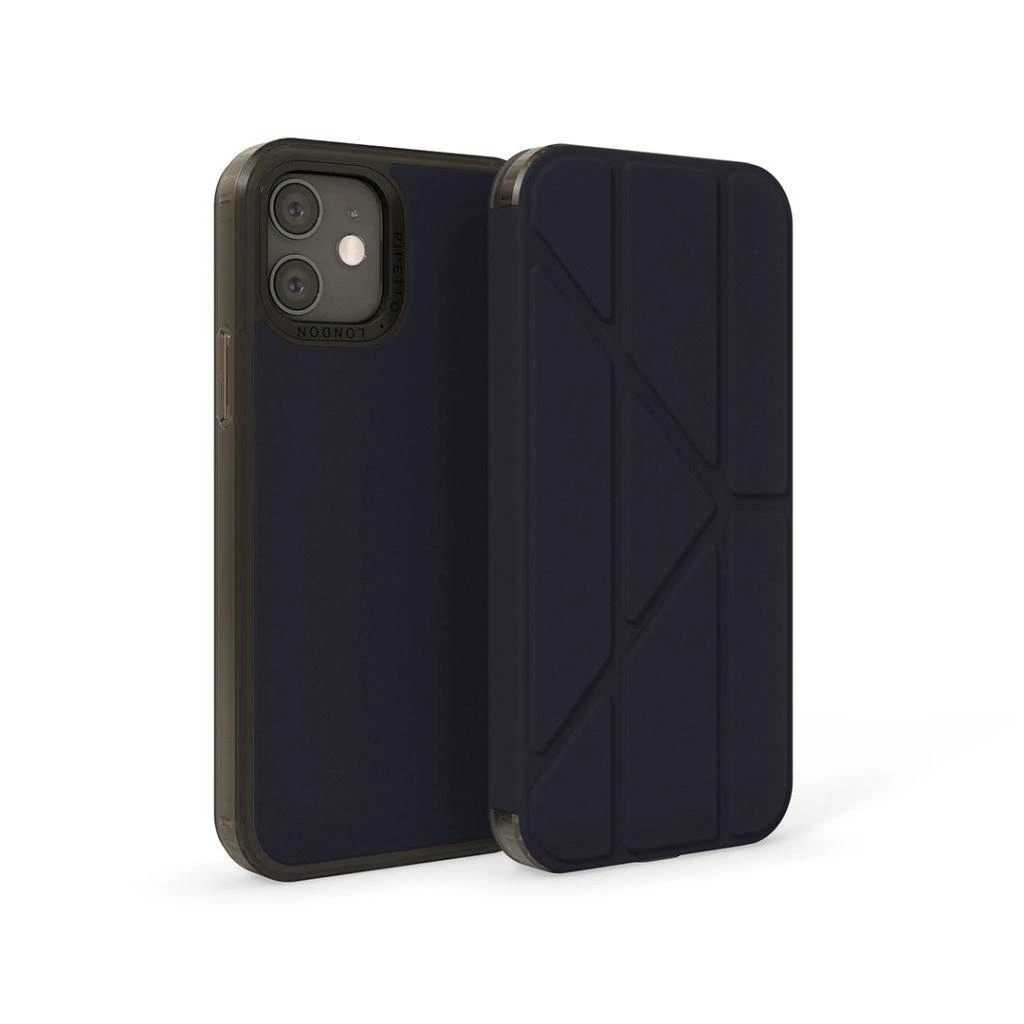 Pipetto Origami Folio Case for iPhone 12 / iPhone 12 Pro (15.5 cm display) - Dusty Rožinė