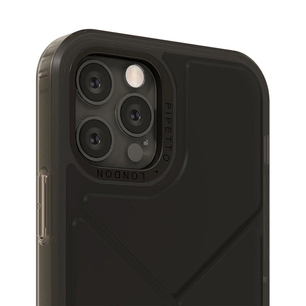 „Pipetto“ apsauginis dėklas, skirtas „iPhone 12“ ir „iPhone 12 Pro“, amortizuojantis smūgius – Juodas