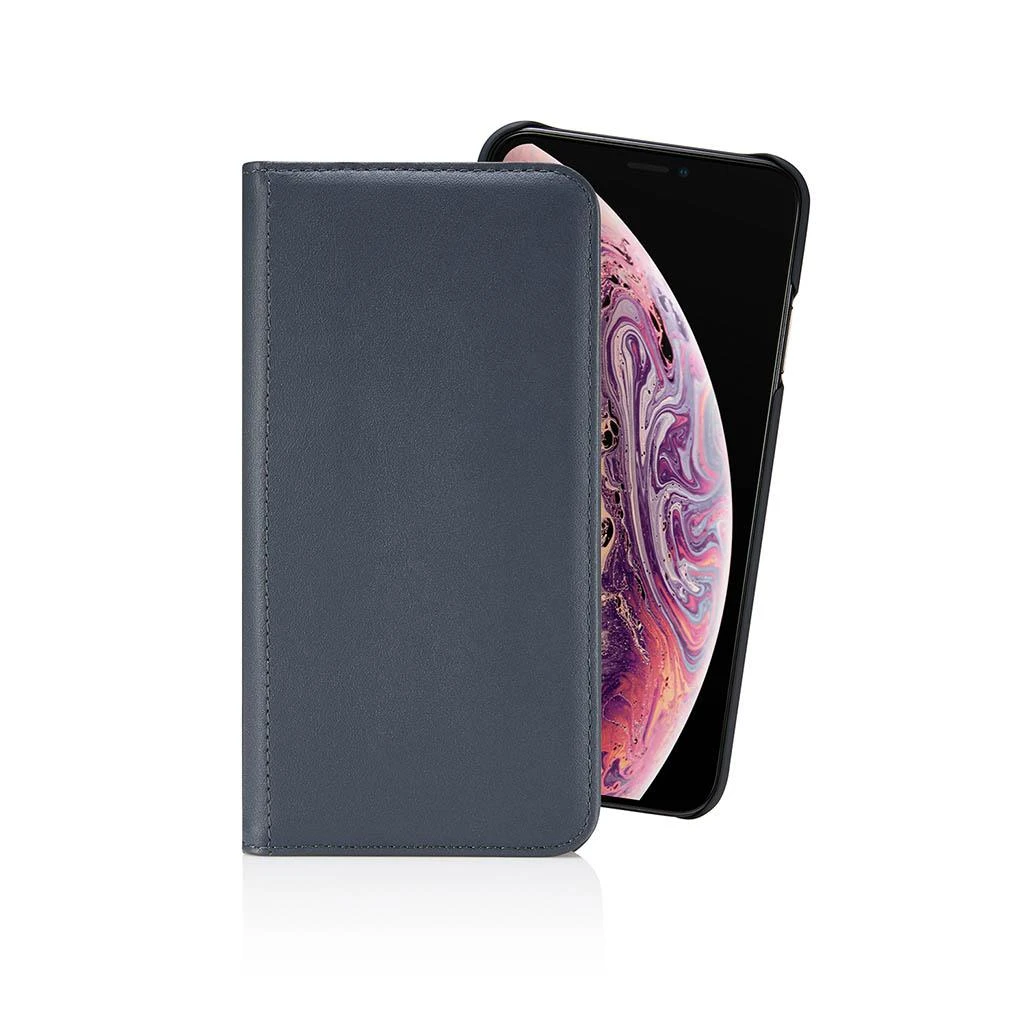 Pipetto iPhone XS Max Magnetic Folio Odinis dėklas with Wireless Charging - Navy mėlynas