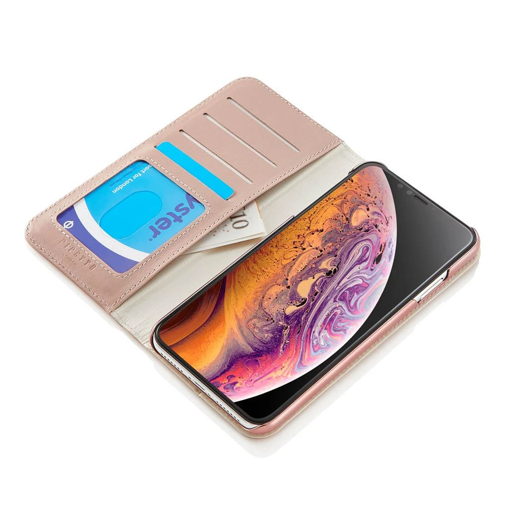 Pipetto iPhone XS Max Magnetic Folio Odinis dėklas with Wireless Charging - Navy mėlynas