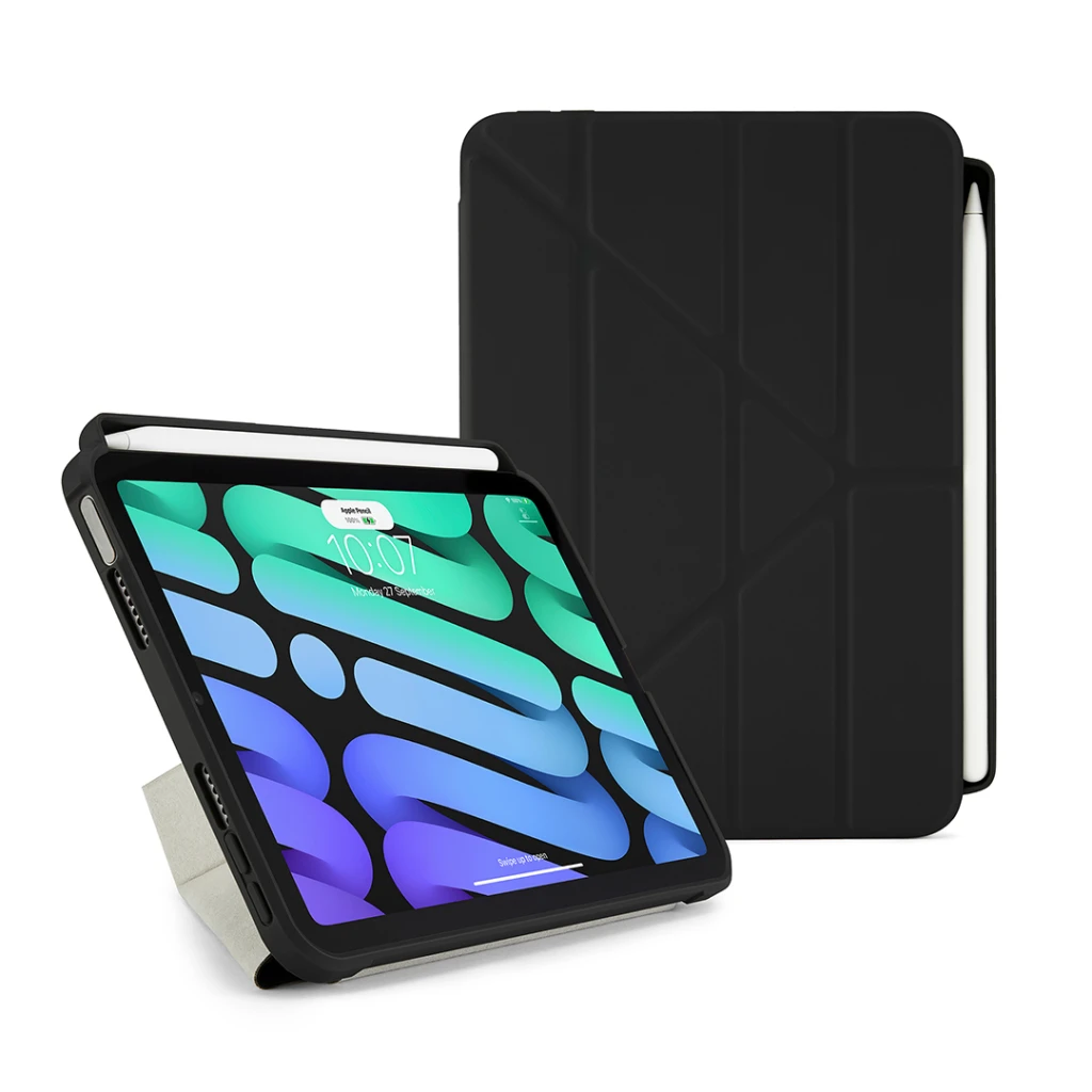 Pipetto planšetinio kompiuterio dėklas Pipetto Origami Pieštukas Case iPad Mini 6 - juodas