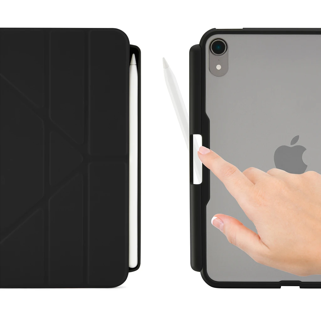 Pipetto planšetinio kompiuterio dėklas Pipetto Origami Pieštukas Case iPad Mini 6 - juodas