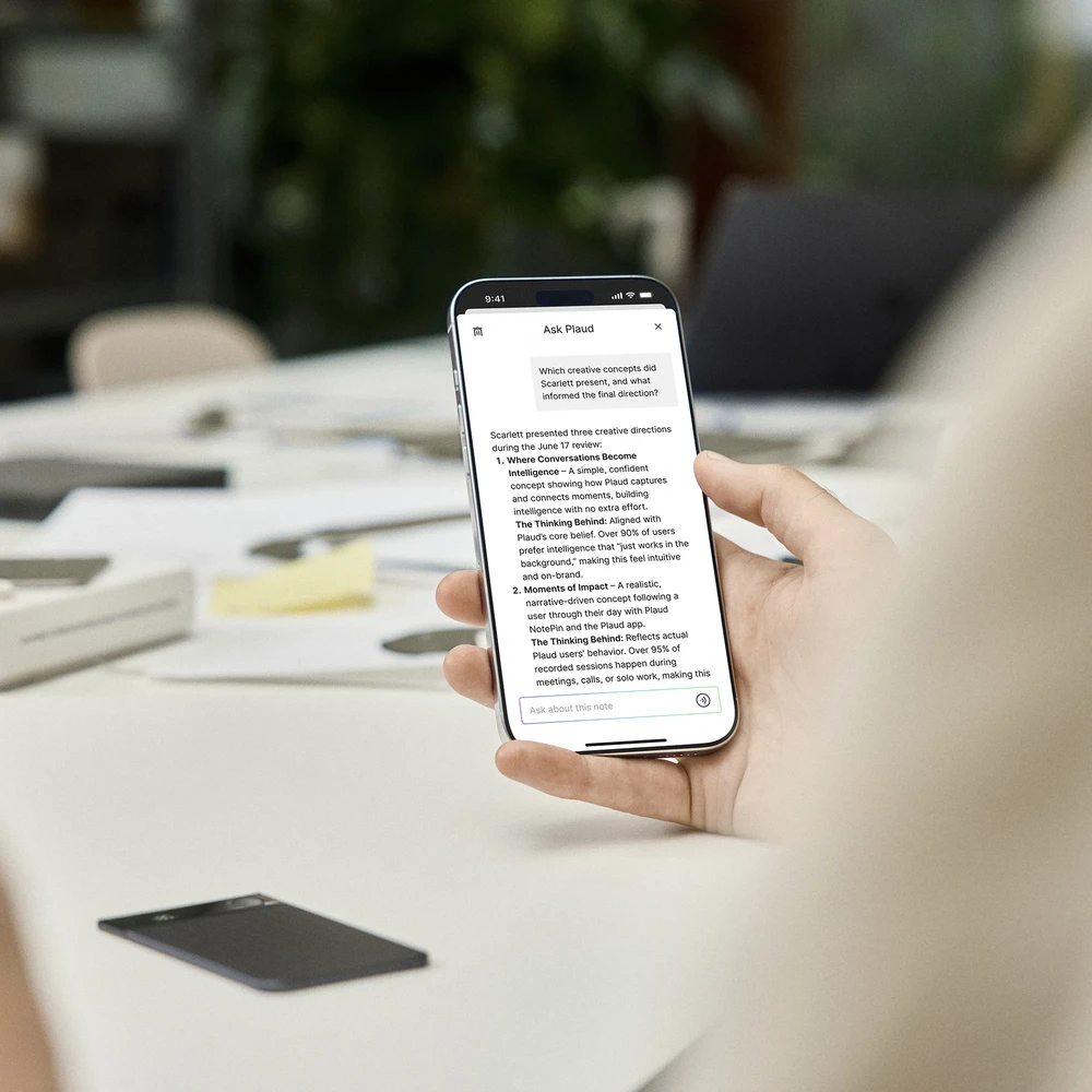 Plaud Note Pro - Silver | Dirbtinio Intelekto diktofonas su transkripcija