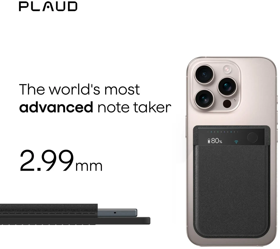Plaud Note Pro - Silver | Dirbtinio Intelekto diktofonas su transkripcija