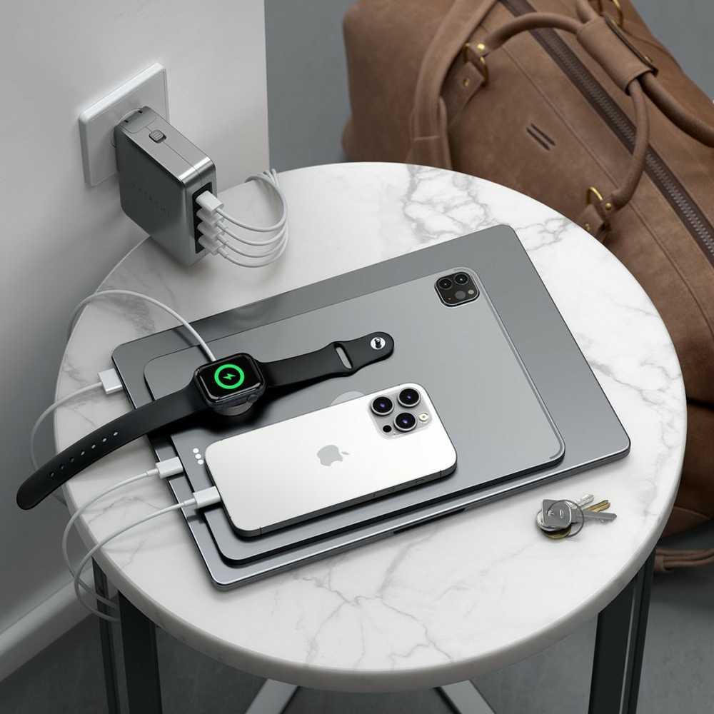 SATECHI 145W USB-C 4 prievadų GaN kelioninis įkroviklis