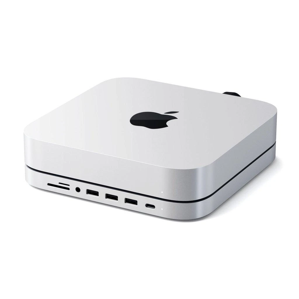 Satechi Aliuminio do Mac Mini USB-C (USB-C, 3x USB-A, czytnik kart micro/SD, lizdo prievadas) (sidabrinė)