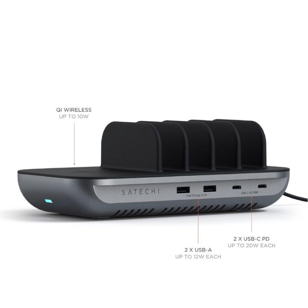 Įkroviklis Satechi Multi- Device 2x USB-A 2x USB-C 3 A (ST- WCS5PM)