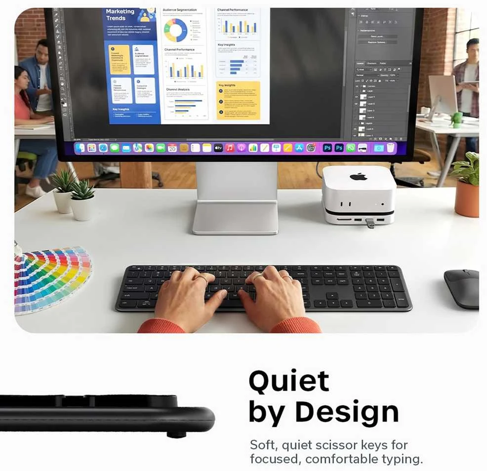 Belaidė klaviatūra QWERTY Satechi Slim EX3 Mac / PC ST-KEX3C-EN juodas