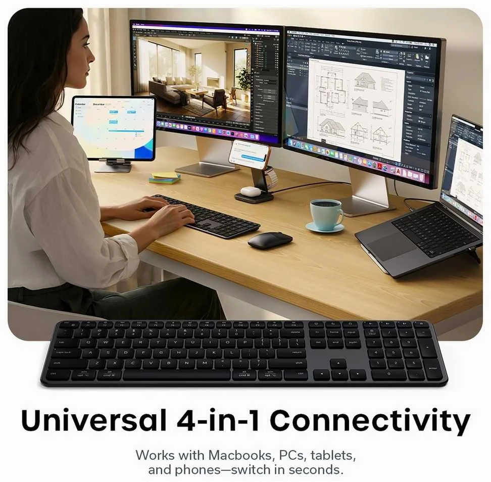 Belaidė klaviatūra QWERTY Satechi Slim EX3 Mac / PC ST-KEX3C-EN juodas