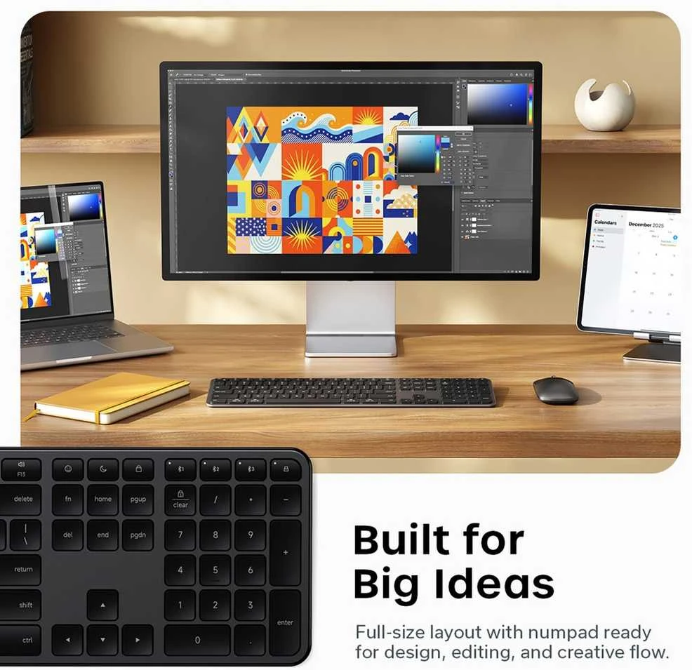 Belaidė klaviatūra QWERTY Satechi Slim EX3 Mac / PC ST-KEX3C-EN juodas