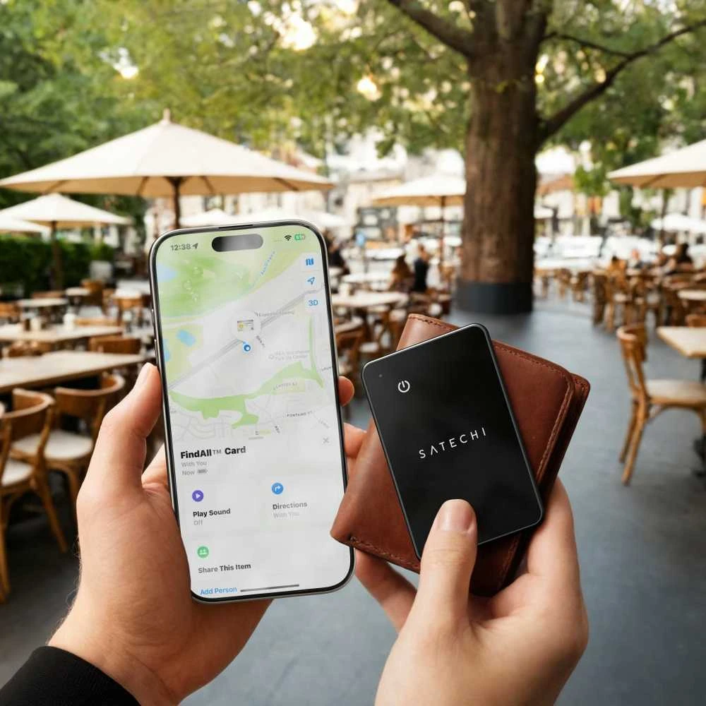 Su „Apple Find My Satechi FindAll“ piniginės kortele suderinamas ieškiklis ST-LFAWCK juoda