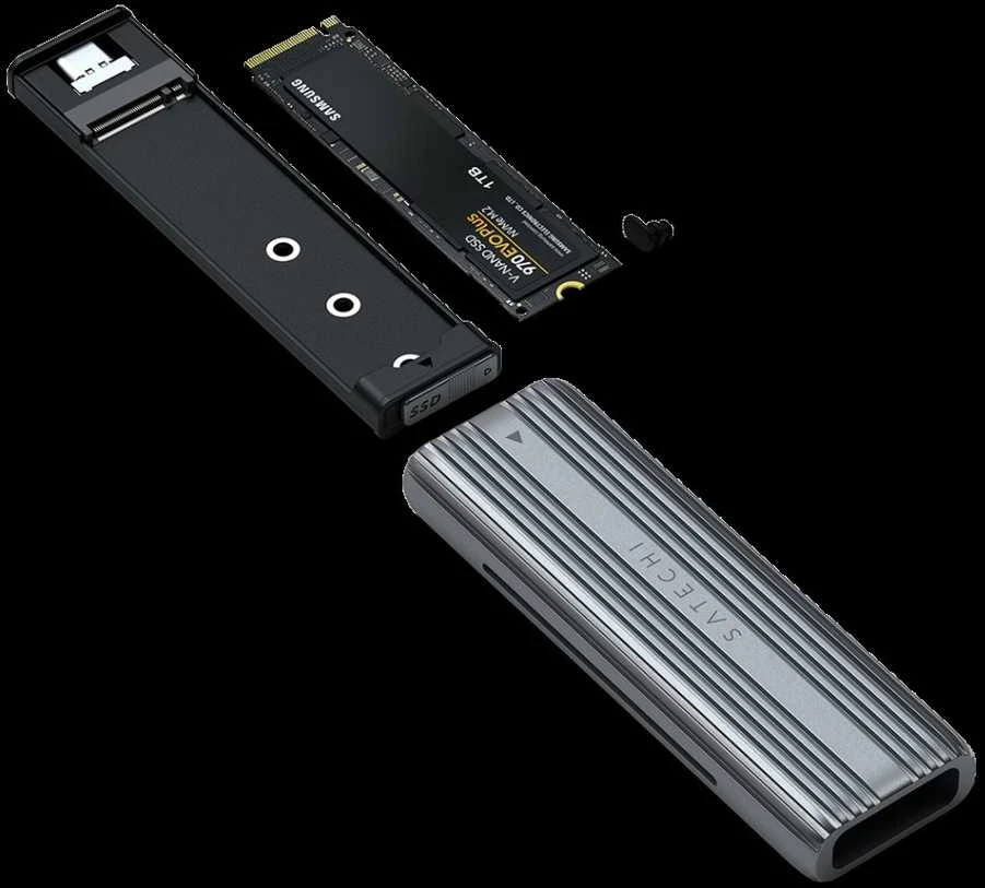 Satechi SATECHI USB-C NVME ir SATA SSD korpuso erdvė pilka
