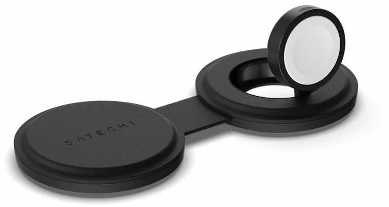 „Satechi OntheGo?“ 2 viename belaidis įkroviklis – juodas