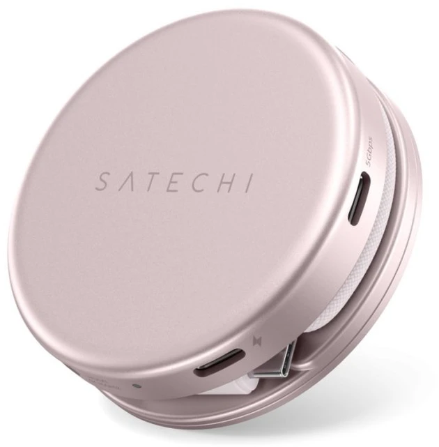 „Satechi OntheGo?“ 5 viename daugiaportinis adapteris, skirtas „MacBook Neo“ – rausvas
