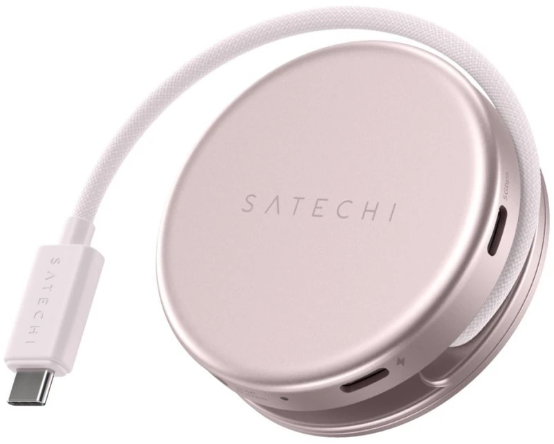 „Satechi OntheGo?“ 5 viename daugiaportinis adapteris, skirtas „MacBook Neo“ – rausvas