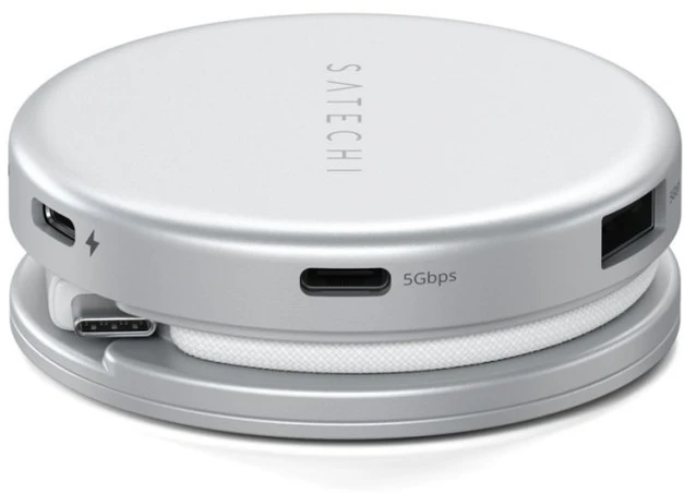 „Satechi OntheGo?“ 5 viename daugiaportinis adapteris, skirtas „MacBook Neo“ (sidabrinis)