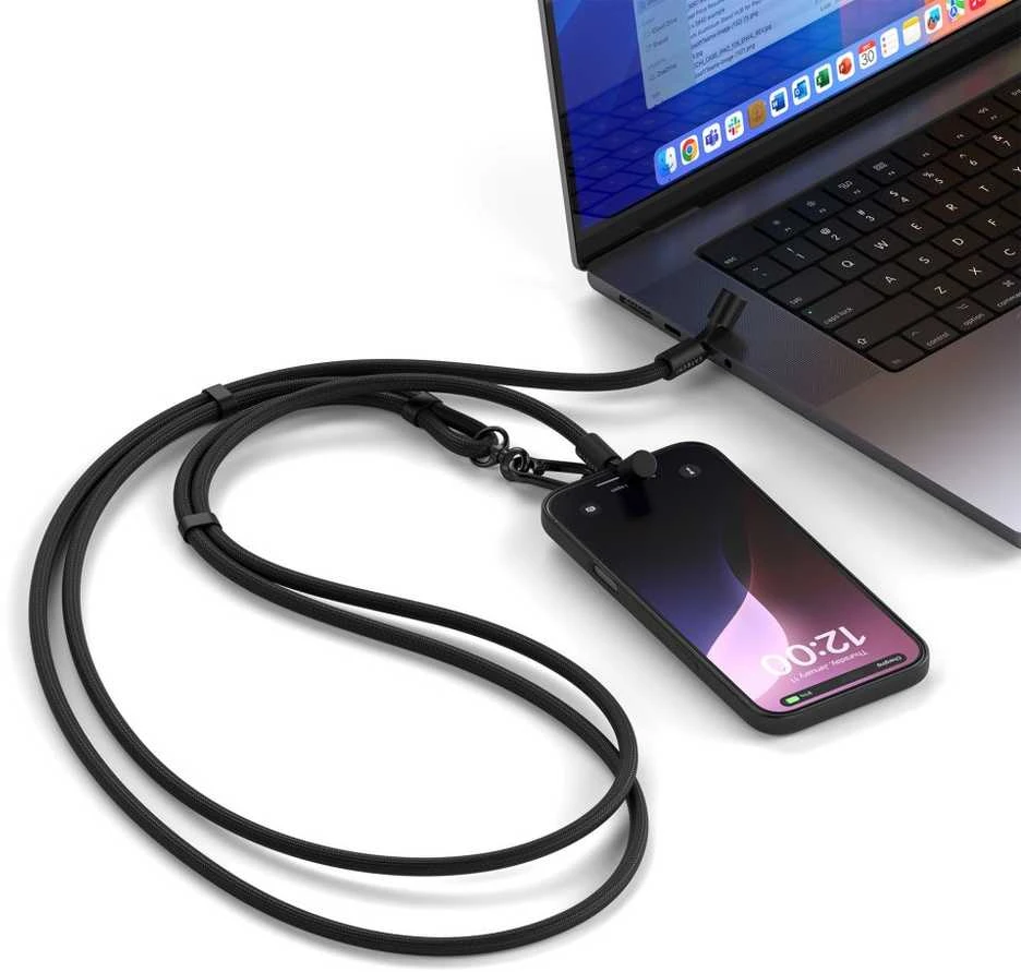 Satechi OntheGo Crossbody Lanyard Cable Juodas