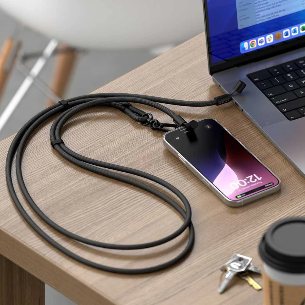 Satechi OntheGo Crossbody Lanyard Cable Juodas
