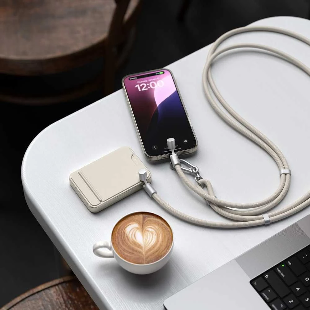 „Satechi OntheGo?“ USB-C virvelės laidas – smėlio spalvos