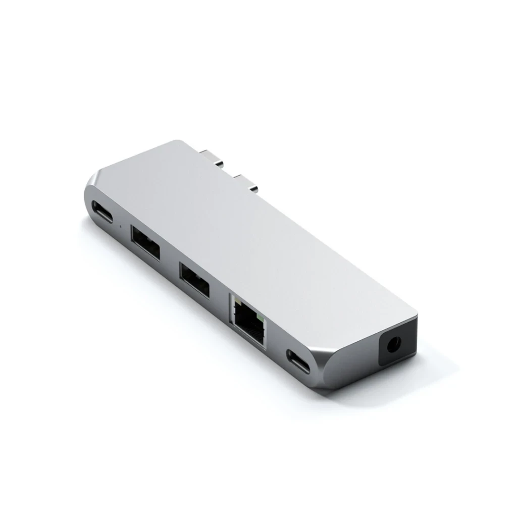 Satechi Pro Hub mini adapteris jungčių išdėstymas