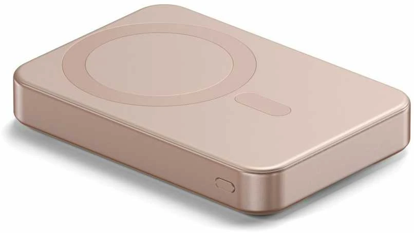„Satechi OntheGo? Qi2 10K“ magnetinė išorinė baterija su stovu – dykumos rožinė
