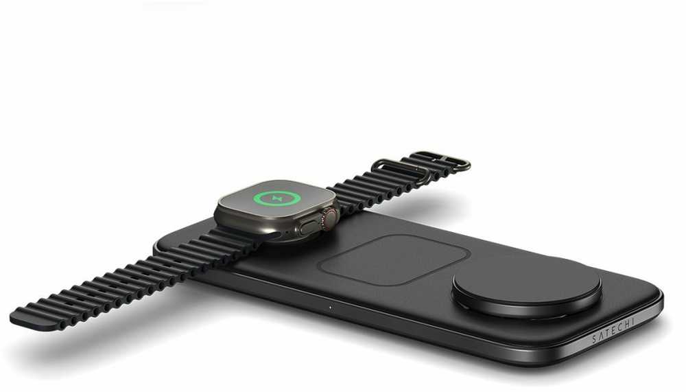 SATECHI Qi2 Trio Wireless Charging Pad - su A,C,G tipo kištukais