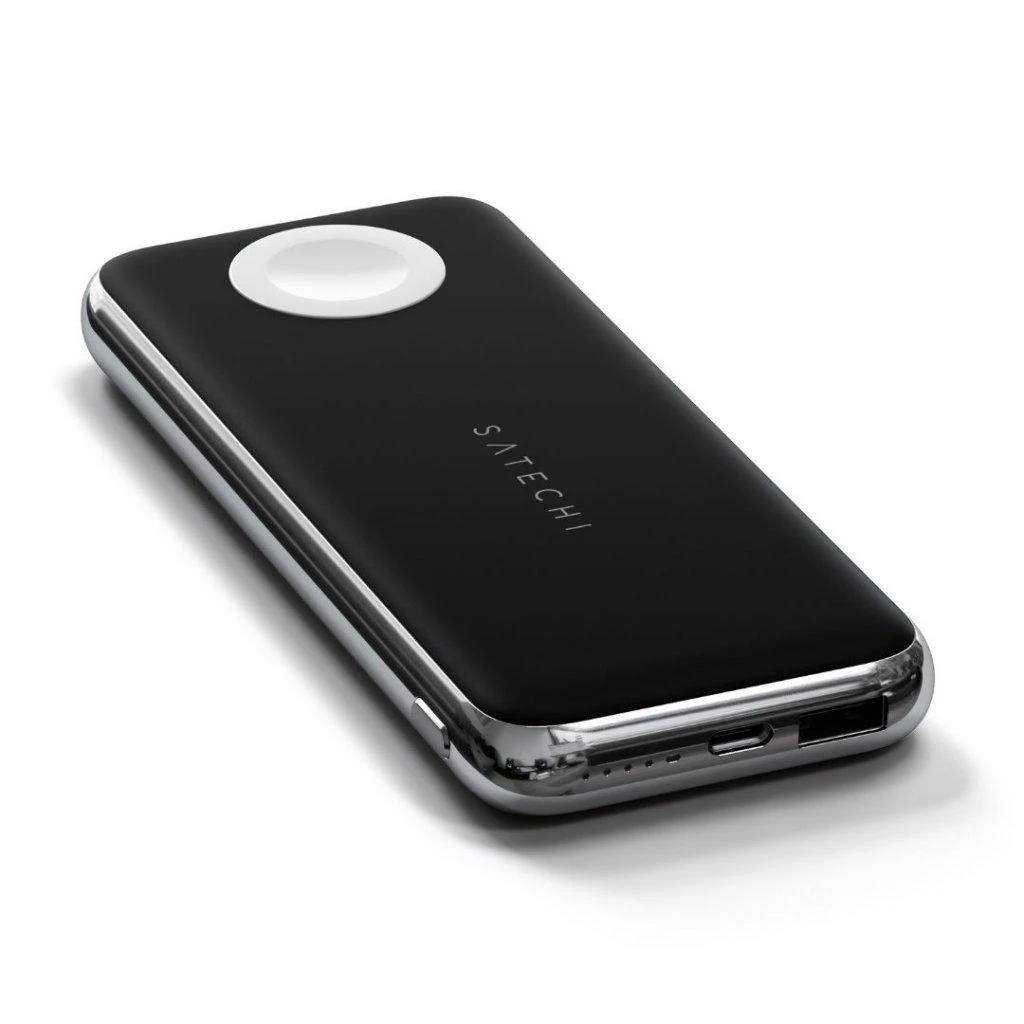Satechi Quatro Wireless Qi 10000mAh (USB-C PD, USB-A) juoda