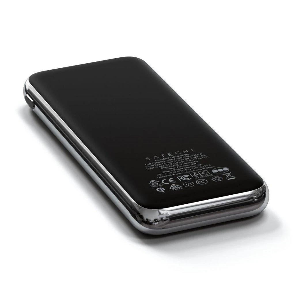 Satechi Quatro Wireless Qi 10000mAh (USB-C PD, USB-A) juoda