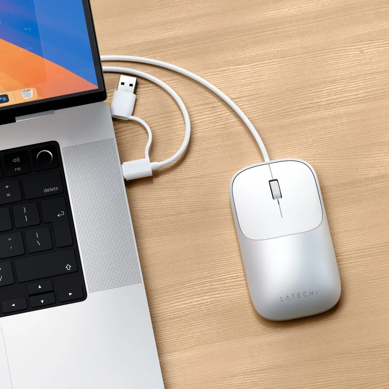 Pelė Satechi Satechi Slim LX Pelė su laidu - pelė optinė USB-A/USB-C (sidabrinis)