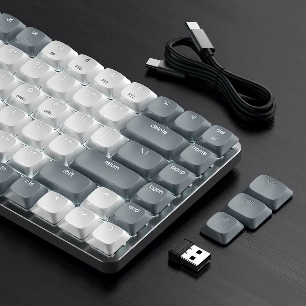 Satechi SM1 Slim Mechaninė su pašvietimu Klaviatūra Nordic išdėstymas - Light Pilkas