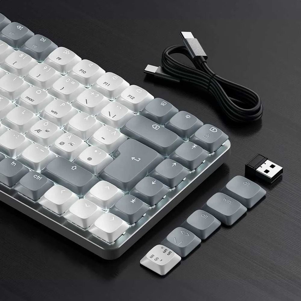 Satechi SM1 Slim Mechaninė su pašvietimu Klaviatūra Nordic išdėstymas - Light Pilkas