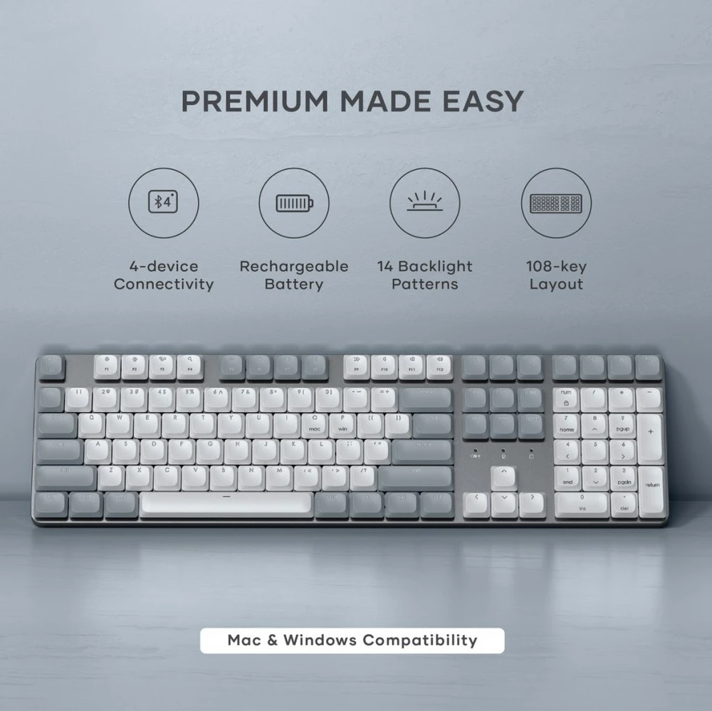 Belaidė mechaninė klaviatūra QWERTY klaviatūra Satechi SM3 Slim Mechaninė light