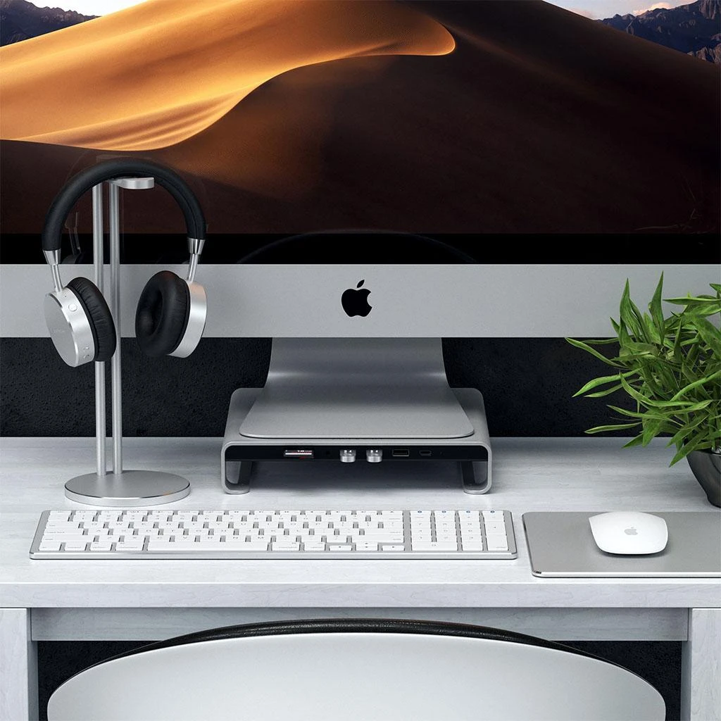 Laikiklis Satechi Aliuminio do iMac USB-C (USB-C, 3x USB-A, czytnik kart micro/SD, jack port) (sidabrinė)
