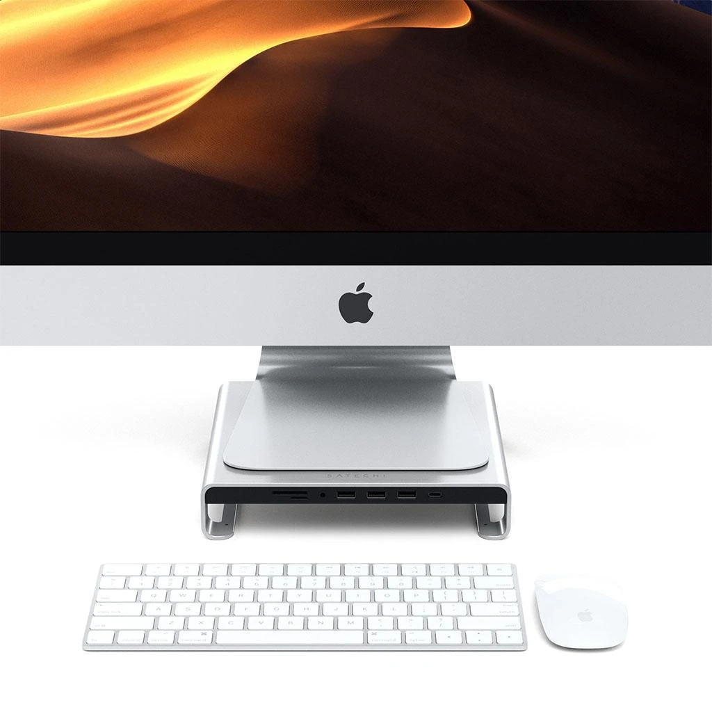 Laikiklis Satechi Aliuminio do iMac USB-C (USB-C, 3x USB-A, czytnik kart micro/SD, jack port) (sidabrinė)