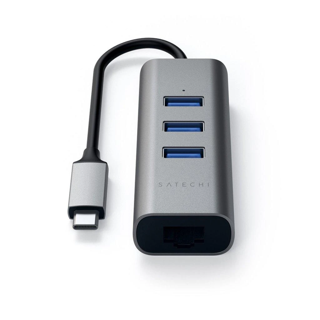 Satechi USB-C šakotuvas su Ethernet prievadu, pilkas
