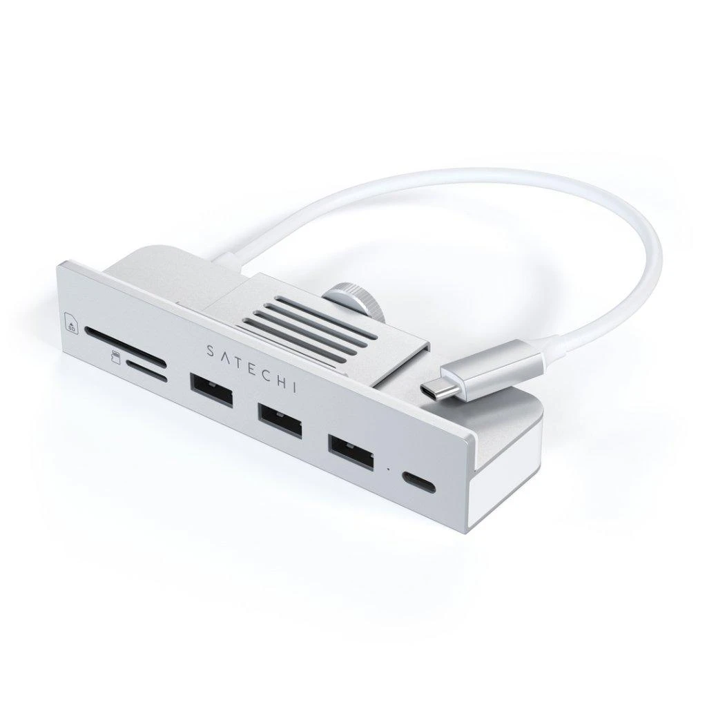Adapteris HUB USB C Satechi for iMac M1 2021 24" and 27" Studio Ekranas 2022 ST-UCICHS sidabrinis