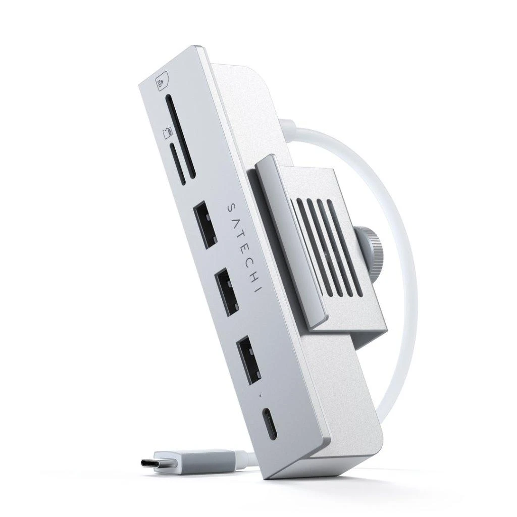 Adapteris HUB USB C Satechi for iMac M1 2021 24" and 27" Studio Ekranas 2022 ST-UCICHS sidabrinis