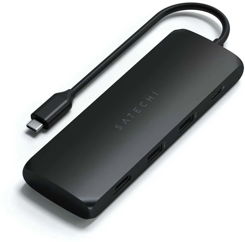 Adapteris USB Satechi SATECHI USB-C hibridinis kelių prievadų adapteris su SSD korpusu Juodas | MacBook M1 M2