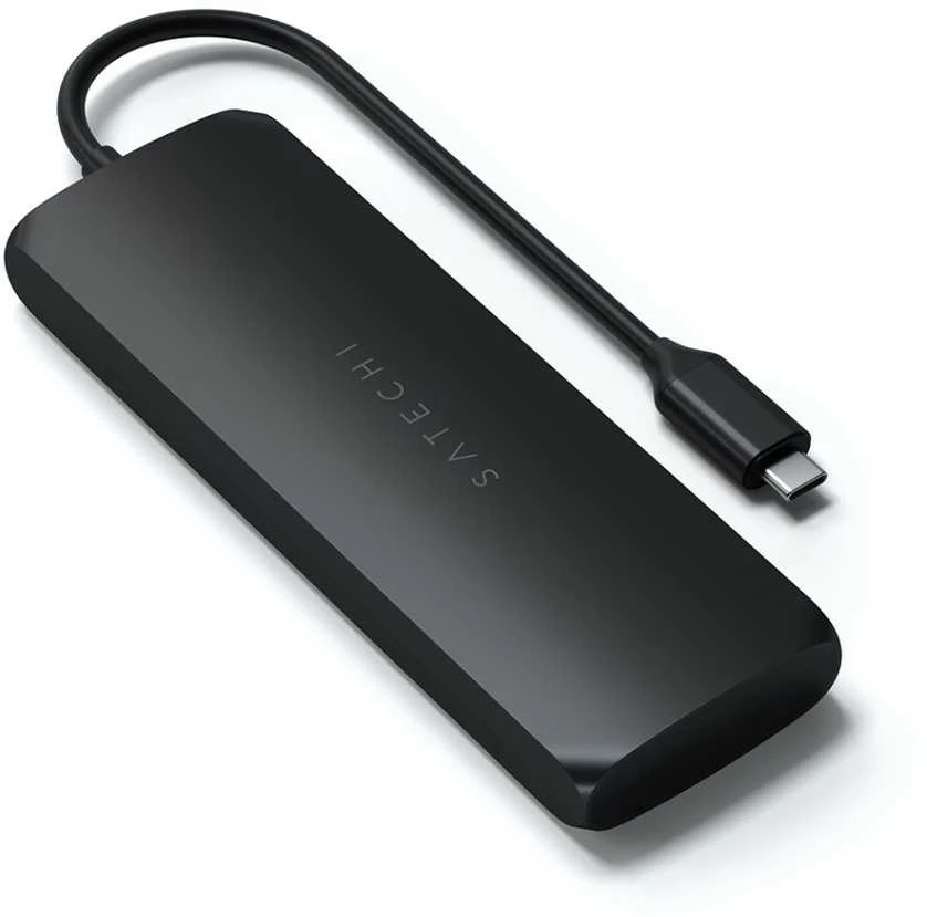 Adapteris USB Satechi SATECHI USB-C hibridinis kelių prievadų adapteris su SSD korpusu Juodas | MacBook M1 M2