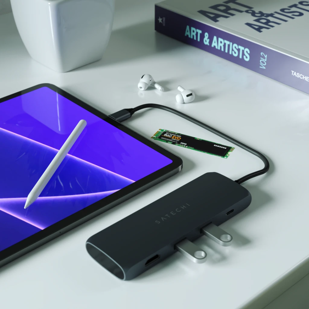 USB šakotuvas / SSD ek. Satechi USB-C 4K HDMI/2xUSB-A/1xUSB-C Kosminė pilka