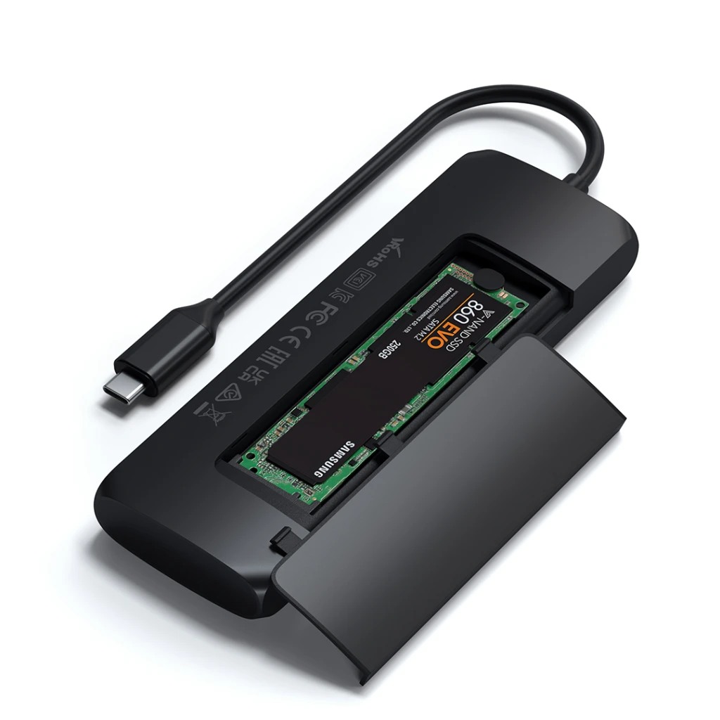 USB šakotuvas / SSD ek. Satechi USB-C 4K HDMI/2xUSB-A/1xUSB-C Kosminė pilka