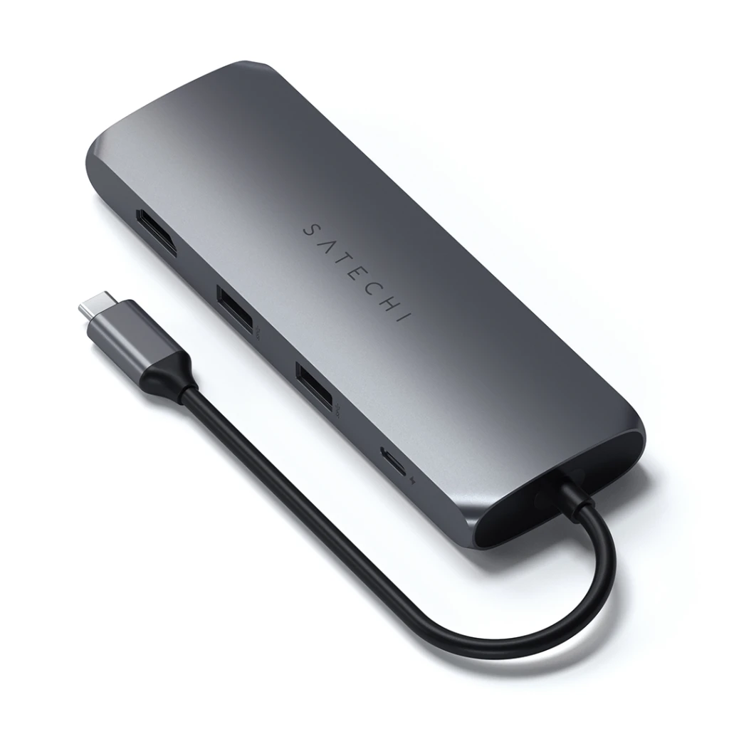Adapteris USB Satechi SATECHI USB-C hibridinis kelių prievadų adapteris su SSD korpusu Juodas | MacBook M1 M2