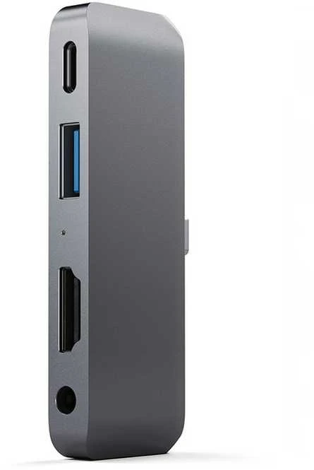 Satechi Aliuminio Mobile Pro Hub USB-C (USB-C 60W, 4K HDMI, USB-A 3.0, jack port) (sidabrinė)