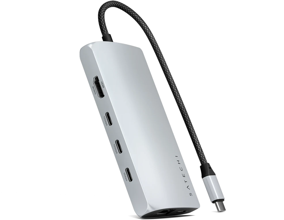 SATECHI USB-C MultiPort Adapteris 8K su Ethernet V3 - Sidabrinis