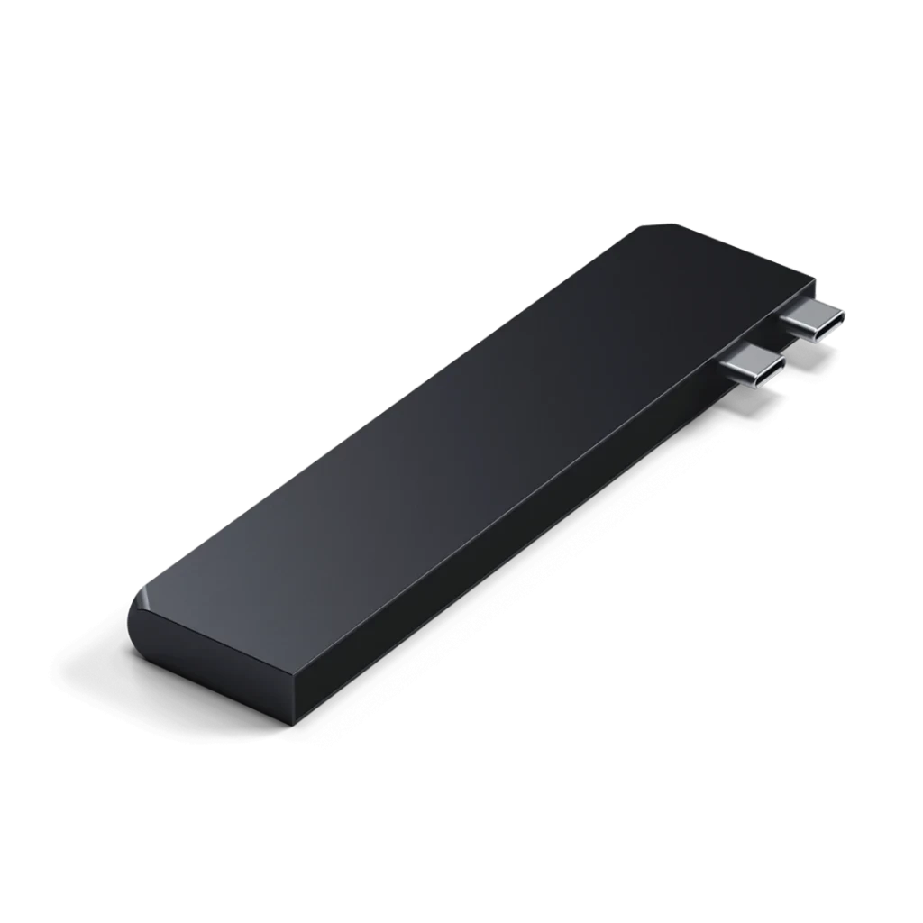 Adapteris ŠAKA 7in1 2 x USB C Satechi Pro HUB Slim ST-HUCPHSD MacBook vidurnakčio spalvos