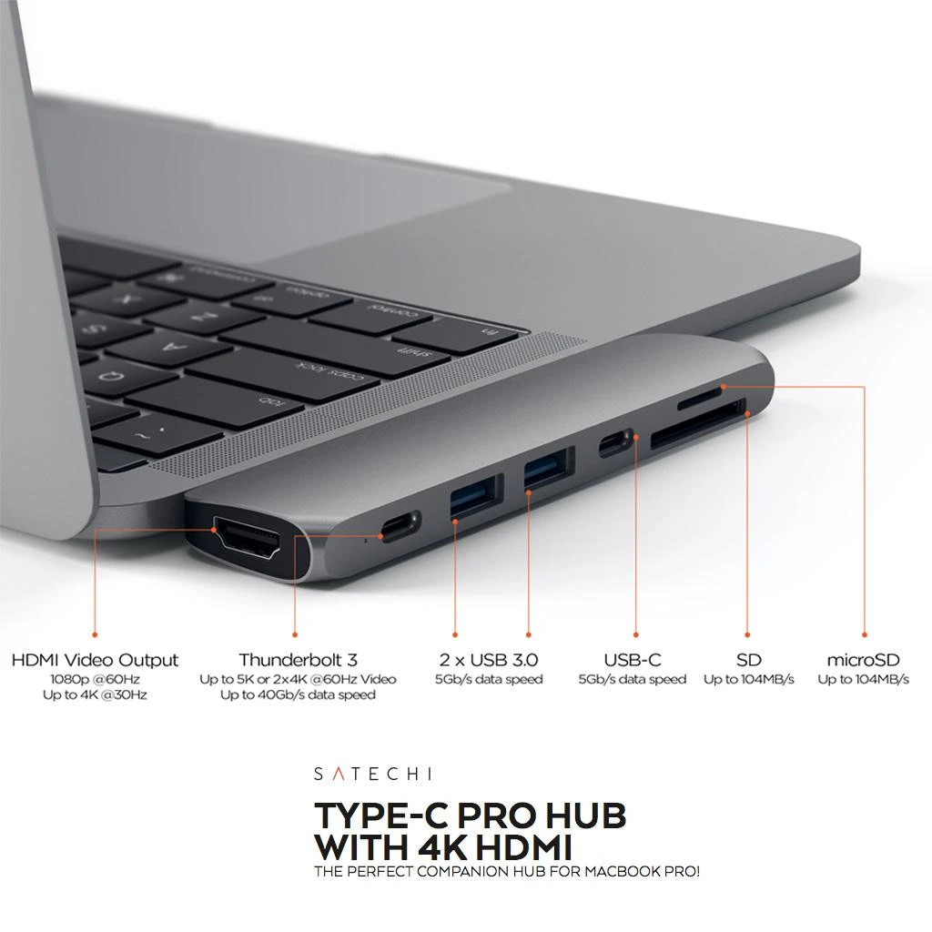 Stotis / replikatorius Satechi Pro Hub USB- C (ST- CMBPS)