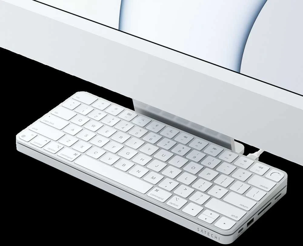 Satechi Slim Dock, skirtas iMac 24" USB-C (USB-C 10Gb, USBA-A 10Gb, 2x USB-A, mikro/SD kortelių skaitytuvas, NVMe SATA lizdas) (sidabrinė)