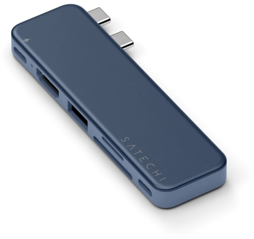 „Satechi USB-C Snap Hub“, skirtas „MacBook Neo“ – indigo spalvos